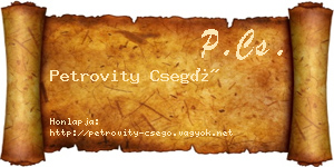 Petrovity Csegő névjegykártya